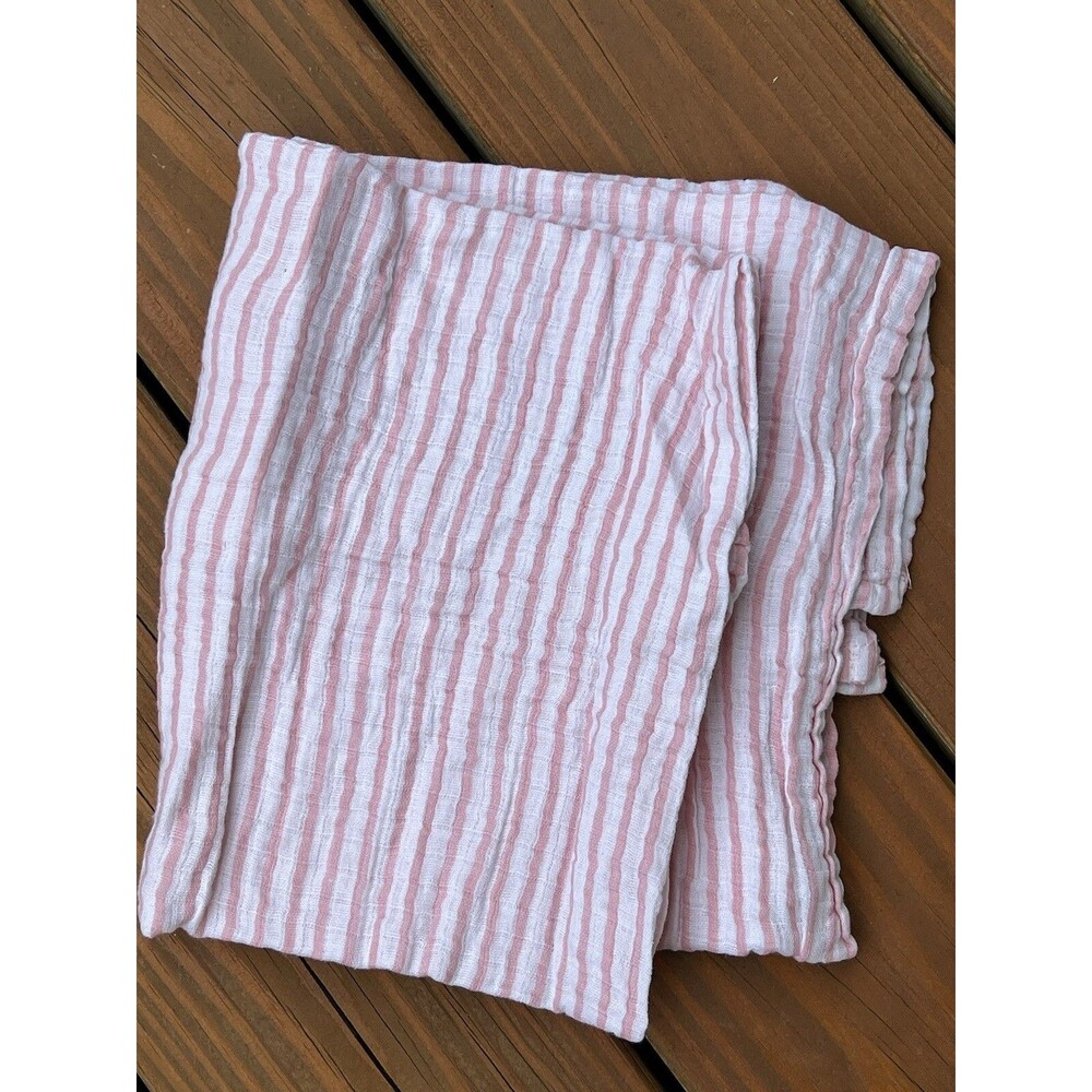 Modern Baby Pink Stripes Blanket Muslin Swaddle Soft Security Lovey Girls New